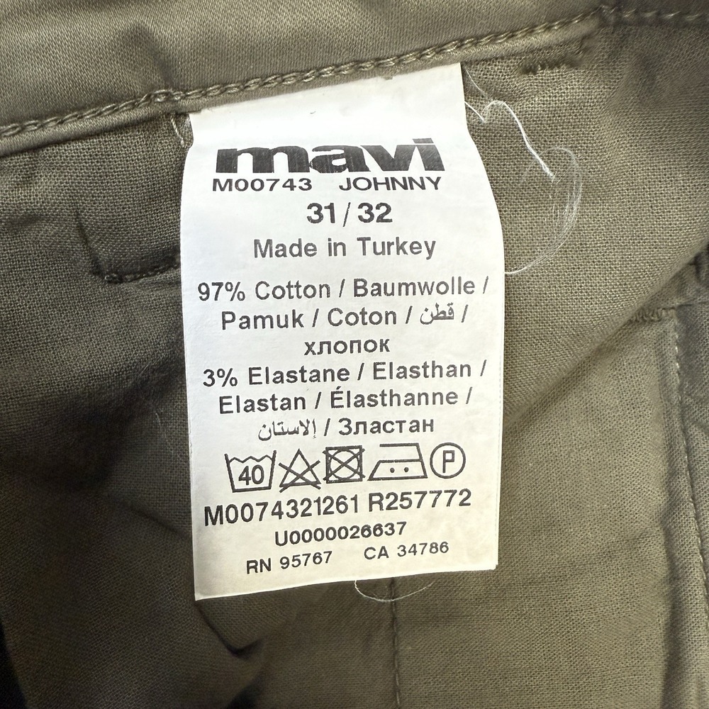 Mavi Johnny Slim Leg Pants Mens 31x32 Dusty Olive Green Twill Stretch NWT - Picture 5 of 10